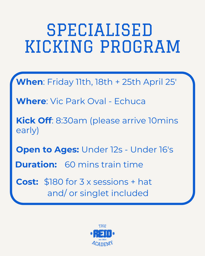 Specialised Kicking Program - 25th APRIL